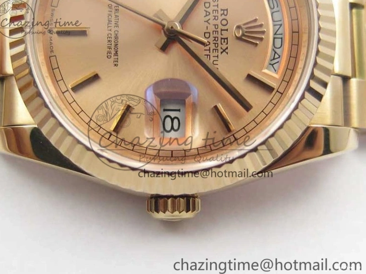 0108 Day-Date 36 RG 128239 Bp Maker Best Edition Pink Dial on RG President Bracelet Sporty 3136